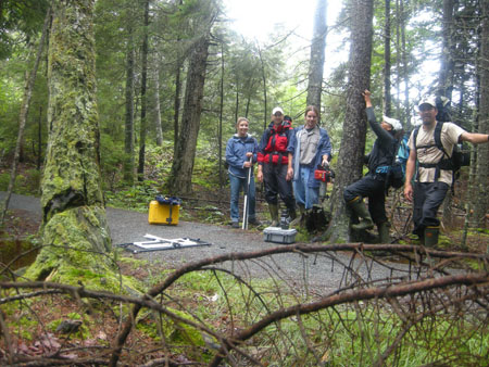 Group shot on the trail to Ship Harbor (ME)