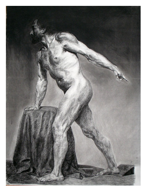 master drawing in charcoal